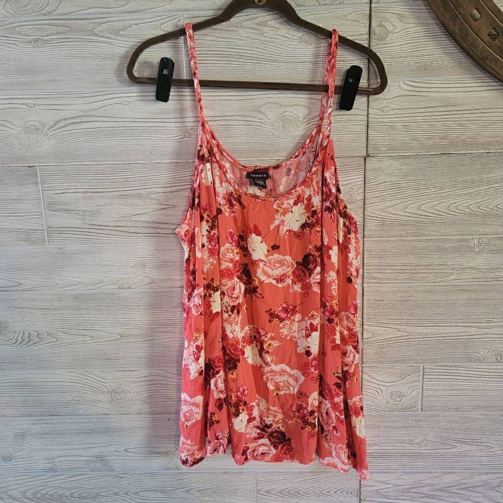 Torrid Floral Tank Top Braided Straps Womens SZ 4 Plus Size
